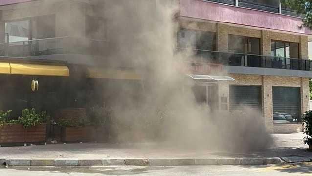 7 katlı otelde yangın paniği!