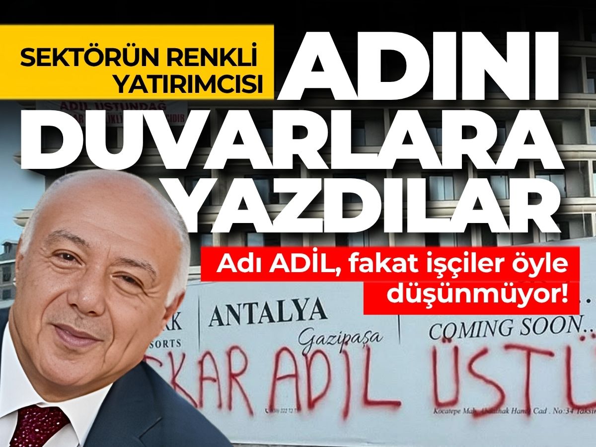 Ücretlerini alamayan işçiler otel inşaatına pankart astı