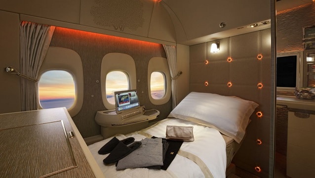 Emirates'ten sanal pencereli first class süit