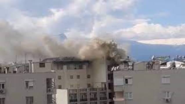 Otel bacasında korkutan yangın!