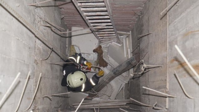 Otel inşaatında feci kaza