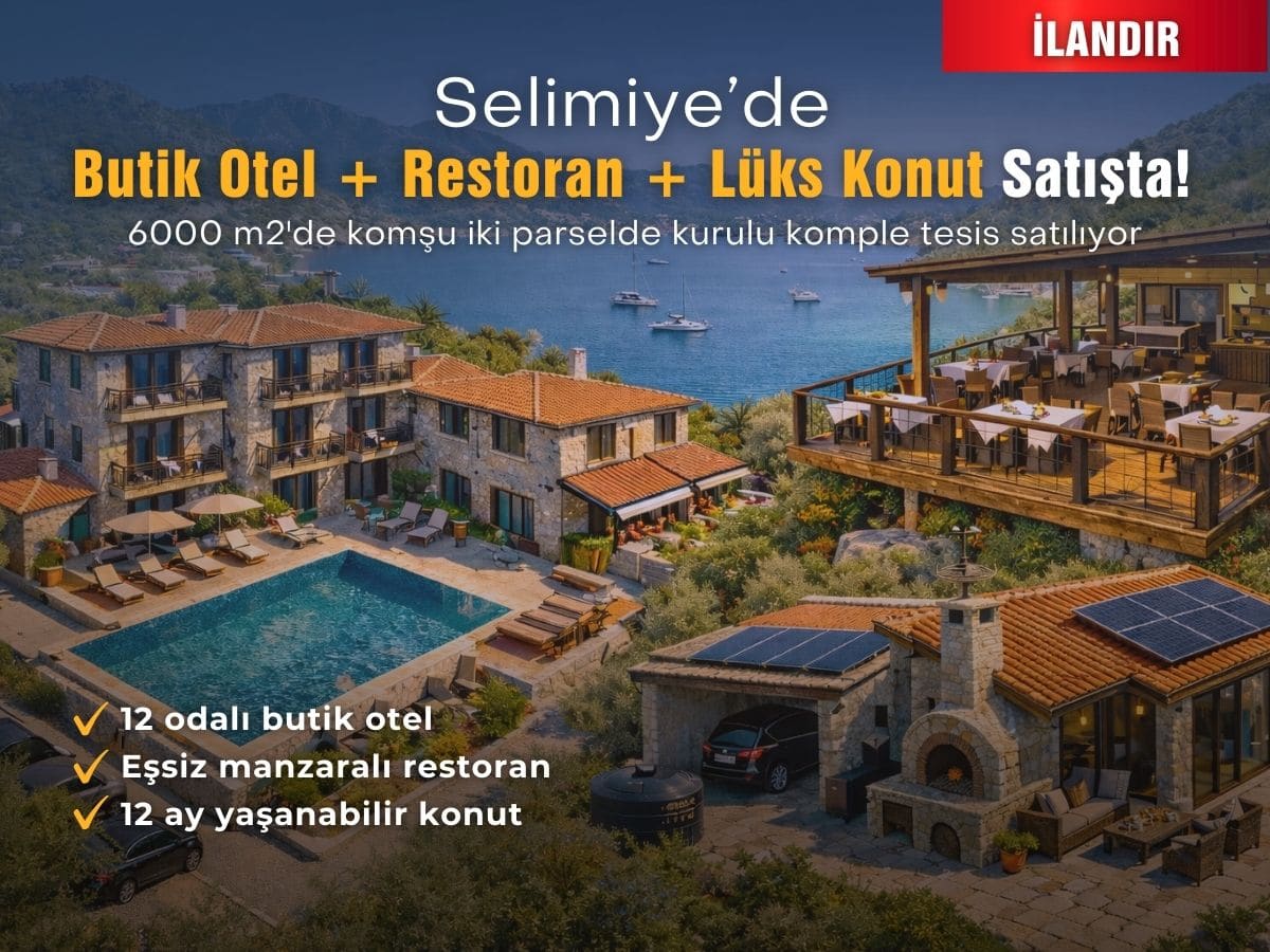 Selimiye’de satılık butik otel, restoran ve ev