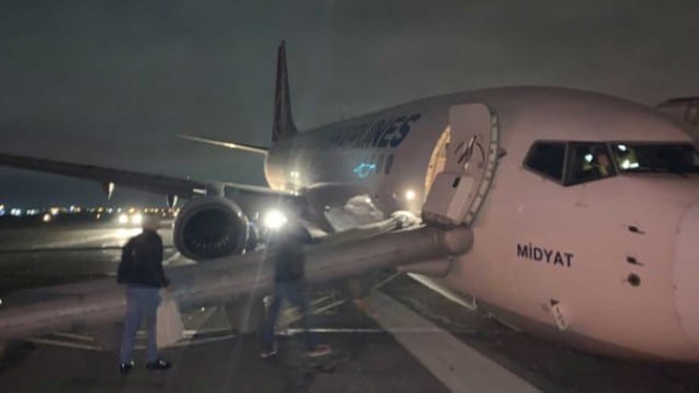 THY uçağı pistten çıktı!