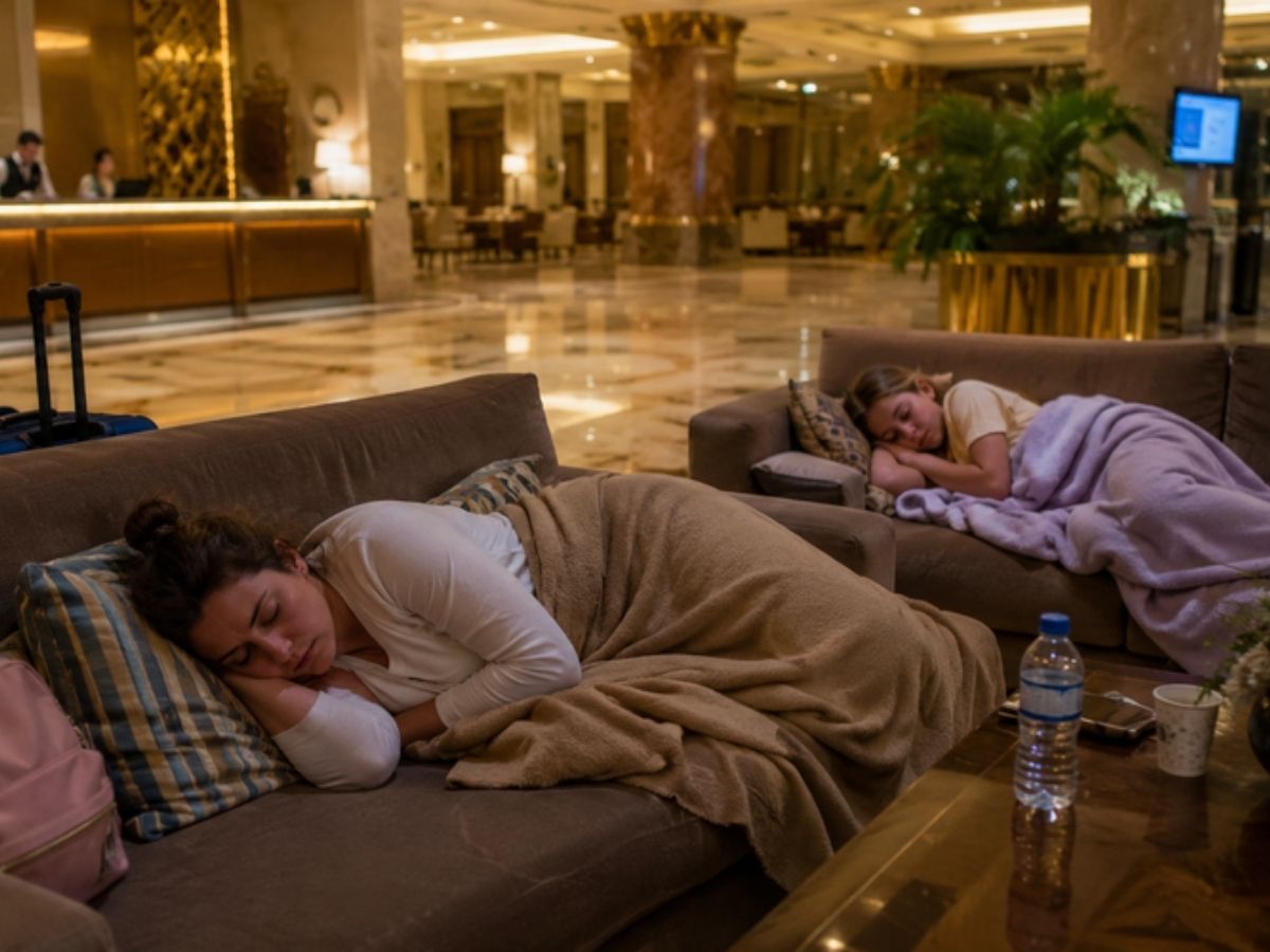 Türkiye'de otel odasını beğenmeyen Rus turist geceyi lobide geçirdi