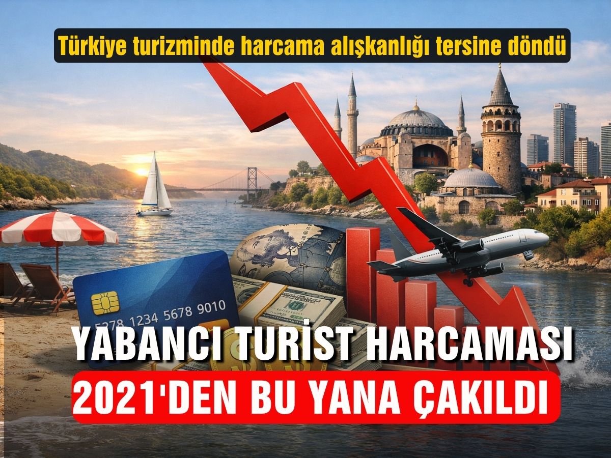 Türkiye'de yabancı turist harcaması 2021'den bu yana çakıldı