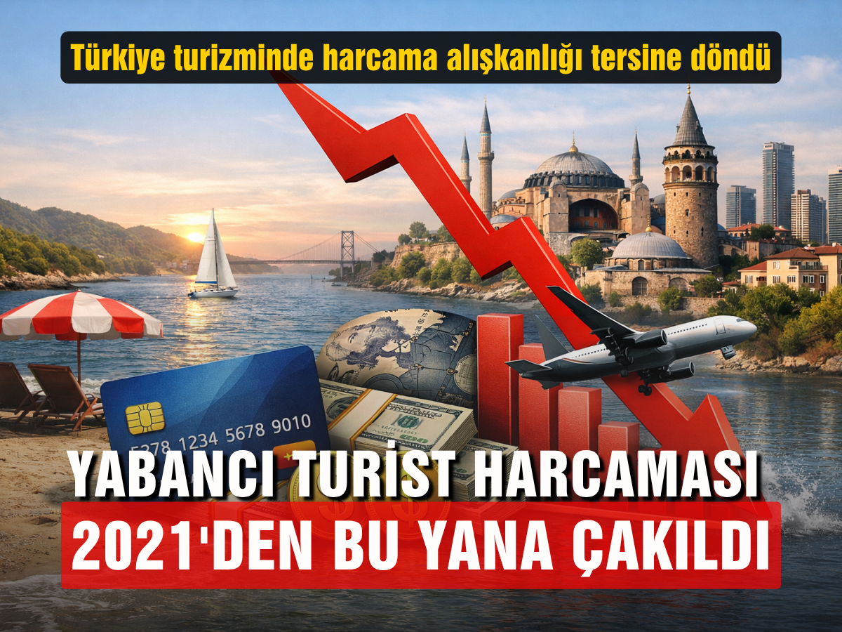 Türkiye'de yabancı turist harcaması 2021'den bu yana çakıldı