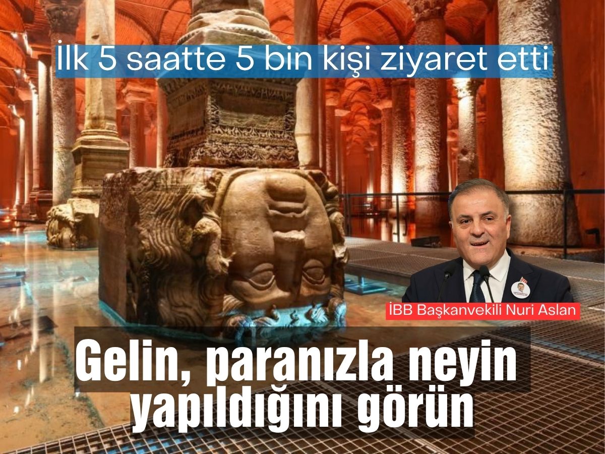 Ziyaret ücreti 1 TL olan Yerebatan Sarnıcı’nı ilk 5 saatte 5 bin kişi ziyaret etti